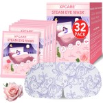 XPCARE 32 Pack Steam Eye Masks for Dry Eyes, SPA Warm Sleep Eye Mask, Disposable Heated Eye Mask for Dark Circles, Puffy Eyes, Relief Stress Eye Fatigue(Rose)