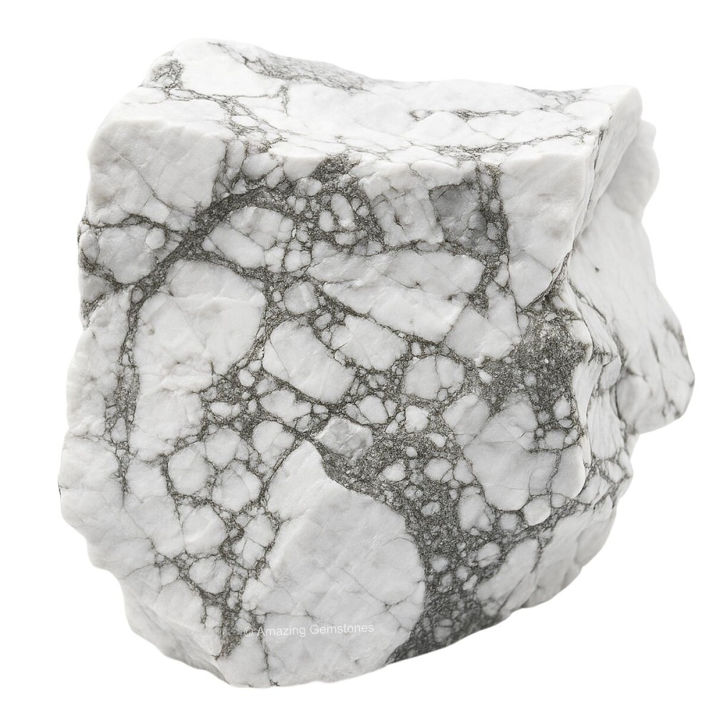 Amazing Gemstone Howlite Raw Crystals and Healing Stones, Natural Rocks For Tumbling - DIY Raw Stones And Crystals (1 Piece)