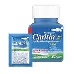 Claritin Allergy Medicine for Adults, 24-Hour Non-Drowsy Loratadine 10mg Pills, Antihistamine, 30 Tablets + 1ct On-The-Go Relief