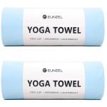 Eunzel 2 Pack Hot Yoga Towel Non Slip Yoga Mat Towel Non-Slip Sweat Absorbent Microfiber Towel for Hot Yoga, Pilates and Workout 72 x 26.5, Blue