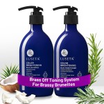 Luseta Blue Shampoo & Conditioner Set - Color Brightening for Brassy and Brunette Treated Hair, Revive Cool Tones, 2x 16.9oz