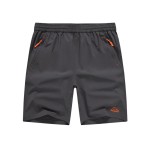 TBMPOY Men\'s Shorts 9 Hiking Running Shorts Zipper Pockets Athletic Outdoor Sports Gym Workout Short 4 Pockets Dark Grey 2XL