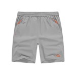 TBMPOY Men\'s Shorts 9 Hiking Running Shorts Zipper Pockets Athletic Outdoor Sports Gym Workout Short 4 Pockets Light Grey 2XL