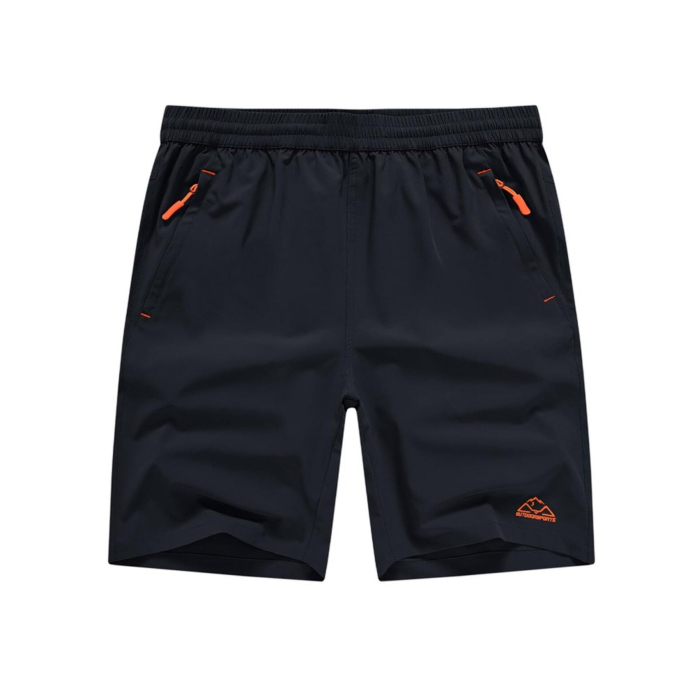 TBMPOY Men\'s Shorts 9 Hiking Running Shorts Zipper Pockets Athletic Outdoor Sports Gym Workout Short 4 Pockets Navy XL
