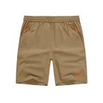 TBMPOY Men\'s Shorts 9 Hiking Running Shorts Zipper Pockets Athletic Outdoor Sports Gym Workout Short 4 Pockets Khaki M