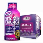 Vitamin Energy Immune+ Extra Strength Energy Shot Grape 48 Pack, 260mg Natural Caffeine, B-Vitamins, Citicoline, Green Tea, Immunity & Focus Support, Zero Sugar, Gluten-Free 1.93 fl oz