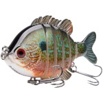 BASSDASH SwimPanfish Multi Jointed Panfish Bluegill Swimbaits Hard Topwater Bass Lures Fishing Lure Crank Saltwater 3.5in/0.85oz