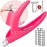 Pink Adjustable Nail Clippers with Magnets Sizers for Acrylic Nails, Artificial Fake Nail False Nail Tip Cutter Trimmer Manicure Pedicure Sharp Blade Clip Tool For Salon Home Art Beauty