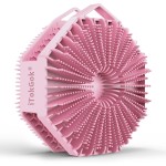 iTokGoK Premium Silver-Infused Double-Sided Design 2-in-1 Silicone Body Scrubber for Women,Body Buffer Scrubber for Sensitive Skin, Ergonomic No-Slip Handle, Long-Lasting & Easy to Clean - Pink