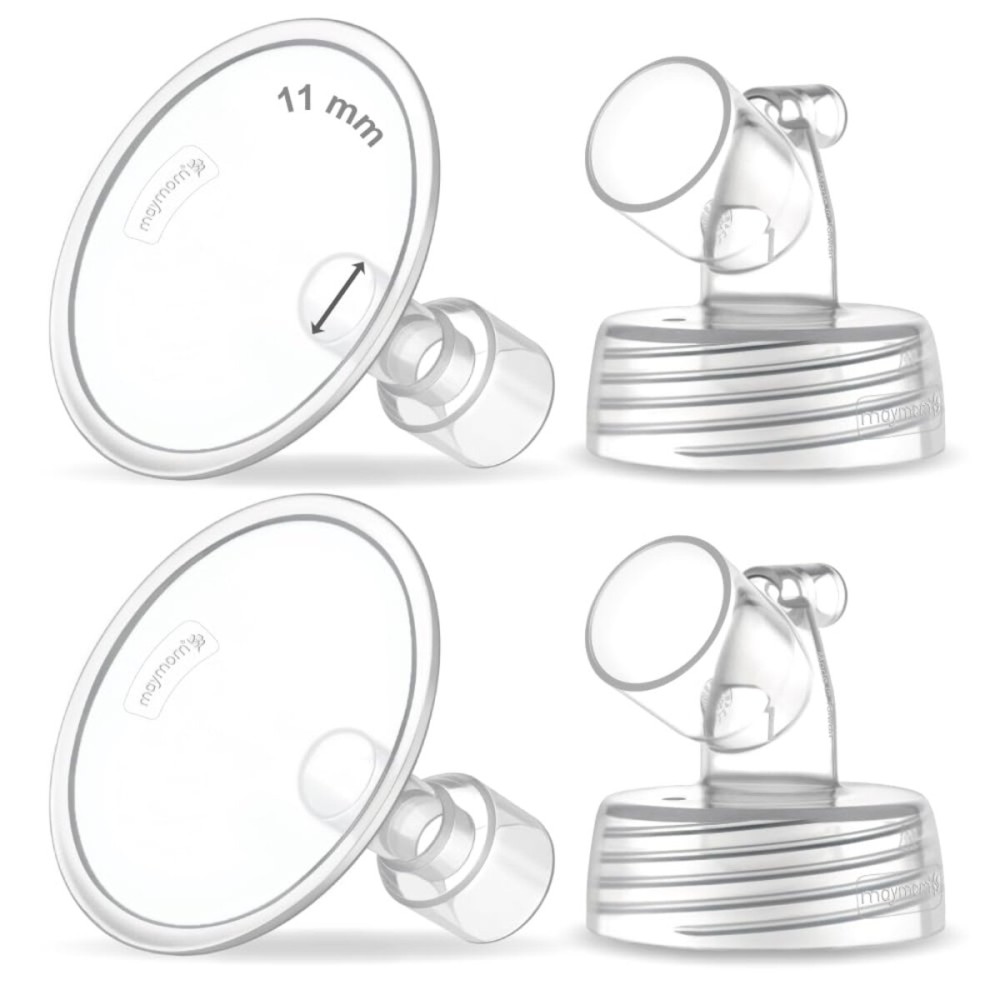 2X 11 mm Maymom Two-Piece Wide Neck Pump Parts for Spectra S1/S2 Pumps; Incl Wide Mouth Flanges; Not Original Spectra Flange