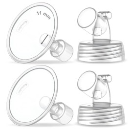 2X 11 mm Maymom Two-Piece Wide Neck Pump Parts for Spectra S1/S2 Pumps; Incl Wide Mouth Flanges; Not Original Spectra Flange