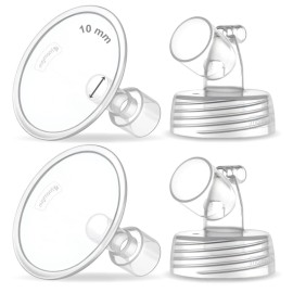 2X 10 mm Maymom Two-Piece Wide Neck Pump Parts for Spectra S1/S2 Pumps; Incl Wide Mouth Flanges; Not Original Spectra Flange