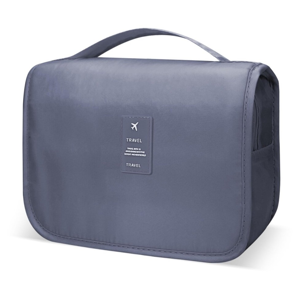 Lcsmaokin Large Capacity Toiletry Bag Travel Bag with Hanging Hook for Men and Women Waterproof Travel Cosmetic Bag Bathroom Storage Bag for Brushes Set,Mens Bathroom Bag Accessories-Grey