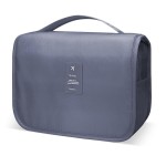 Lcsmaokin Large Capacity Toiletry Bag Travel Bag with Hanging Hook for Men and Women Waterproof Travel Cosmetic Bag Bathroom Storage Bag for Brushes Set,Mens Bathroom Bag Accessories-Grey