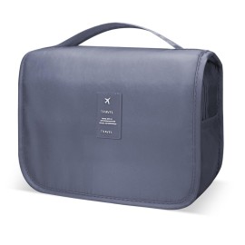 Lcsmaokin Large Capacity Toiletry Bag Travel Bag with Hanging Hook for Men and Women Waterproof Travel Cosmetic Bag Bathroom Storage Bag for Brushes Set,Mens Bathroom Bag Accessories-Grey