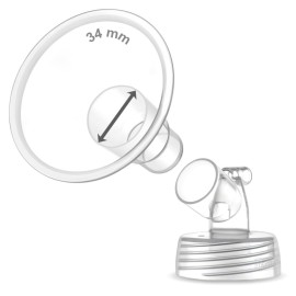 1X 34 mm Maymom Two-Piece Wide Neck Pump Parts for Spectra S1/S2 Pumps; Incl Wide Mouth Flanges; Not Original Spectra Flange