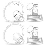 2X 34 mm Maymom Two-Piece Wide Neck Pump Parts for Spectra S1/S2 Pumps; Incl Wide Mouth Flanges; Not Original Spectra Flange