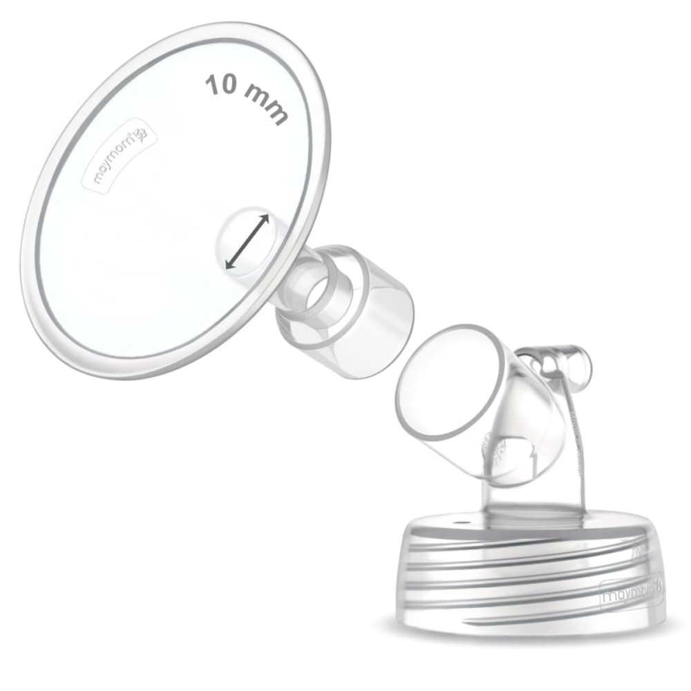1X 10 mm Maymom Two-Piece Wide Neck Pump Parts for Spectra S1/S2 Pumps; Incl Wide Mouth Flanges; Not Original Spectra Flange