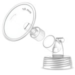 1X 10 mm Maymom Two-Piece Wide Neck Pump Parts for Spectra S1/S2 Pumps; Incl Wide Mouth Flanges; Not Original Spectra Flange