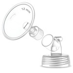 1X 12 mm Maymom Two-Piece Wide Neck Pump Parts for Spectra S1/S2 Pumps; Incl Wide Mouth Flanges; Not Original Spectra Flange