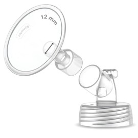 1X 12 mm Maymom Two-Piece Wide Neck Pump Parts for Spectra S1/S2 Pumps; Incl Wide Mouth Flanges; Not Original Spectra Flange