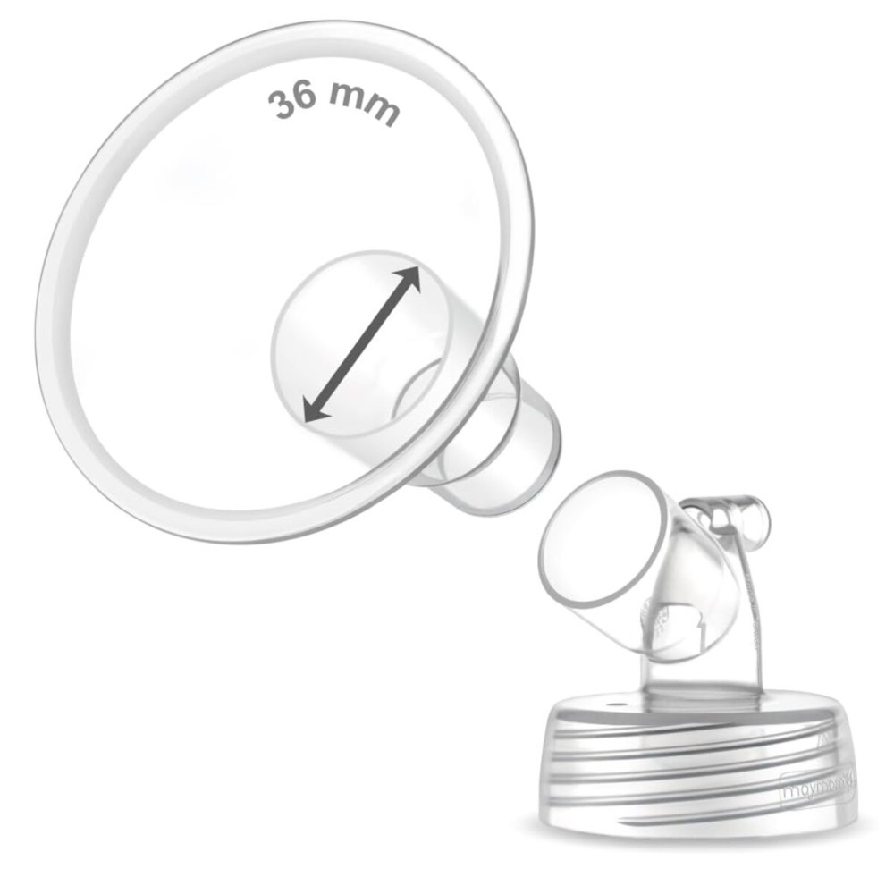 1X 36 mm Maymom Two-Piece Wide Neck Pump Parts for Spectra S1/S2 Pumps; Incl Wide Mouth Flanges; Not Original Spectra Flange