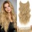 BUPPLER Halo Hair Extensions 20 Inch Invisible Wire Hair Extensions Adjustable Long Wavy Hairpiece Synthetic Upgrade 4 Secure Clips in Hairpieces 20 Inch,Light Golden Brown
