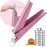 Light Pink(Matte) Premium Nail Clippers with Magnets Sizers for Acrylic Nails, Artificial Fake Nail False Nail Tip Cutter Trimmer Manicure Pedicure Sharp Blade Clip Tool For Salon Home Art Beauty