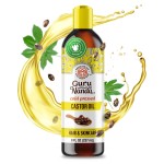 GuruNanda Castor Oil (8 Fl oz), 100% Pure & Natural - Cold Pressed & Hexane-Free, Hydrating Carrier Oil for Skin, Hair, Eyebrows & Eyelashes Growth