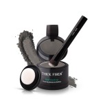 THICK FIBER Root Touch Up Powder, Cover Up Hairline for Thin- Water & Sweat Resistant Hair Loss Concealer Set with for Thinning Hair Women, Includes Brush (Grey)