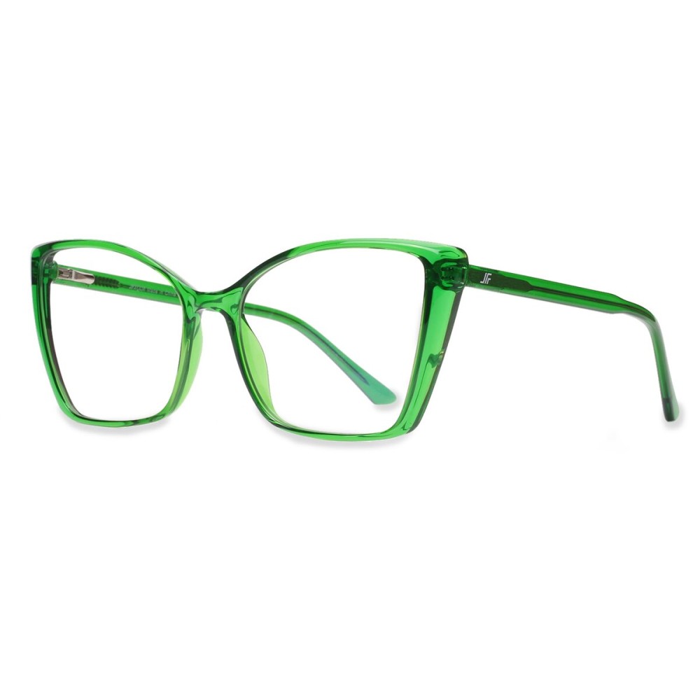 JFXQDR Blue Light Blocking Glasses for Women, Oversized Trendy Cat Eye Computer Gaming Glasses Anti Glare & UV Glare RF6204 (Basil Green Cateye Frame)