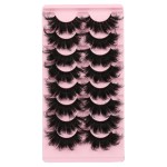 Gmagictobo False Eyelashes Dramatic 25MM Lashes 3D Faux Mink Lashes Wispy Pack Long Thick Volume Soft Strips False Lashes 8 Pairs Multipack
