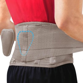 Sparthos Back Support Belt - Immediate Relief from Lower Back Pain, Sciatica, Herniated Disc - Breathable Brace With Lumbar Pad - For Men & Women - Fits 31-38 Waist (Beige-Small, Check Sizing)