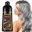 Onilyua Silver Hair Dye, Instant Hair Dye Shampoo 3 in 1, Hair Color Dye for Men Women, Easy to Use, Shampoo Para Canas Long Lasting Effect for All Hair Types 16.9 Fl Oz (Silver Gray)