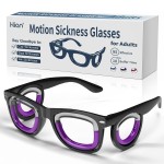 Hion Adult Anti- Motion Sickness Smart Glasses, Ultra-Light Portable Nausea Relief Liquid Glasses, Carsickness Airsickness Seasickness Glasses, Kids Travel/Cruise EssentialsBlack