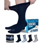 Doctor\'s Select Diabetic Socks for Men and Women - 4 Pairs Neuropathy Socks | Mens Diabetic Sock