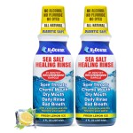 H2Ocean Healing Rinse Natural Sea Salt Oral Care - Mouth Rinse for Oral Care - Great for Piercings, Sore Throats & Gum Health - Alcohol- & Fluoride-Free Mouthwash - Lemon Ice, 8 oz (Pack of 2)