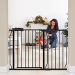 HOOEN Wide Baby Gates for Doorway Stairs 30 Tall 43.5 to 48 Inch Wide Indoor Child Gate for Kid or Pet Dogs Walk Through Pressure Mounted Baby Dog Gate