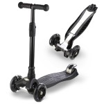 3 Wheel Scooter for Kids Ages 6-12,Kids Scooter with Light Up Wheels, Sturdy Deck Design, and 4 Height Adjustable Suitable for Kid Ages 3-12