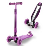 3 Wheel Scooter for Kids Ages 6-12,Kids Scooter with Light Up Wheels, Sturdy Deck Design, and 4 Height Adjustable Suitable for Kid Ages 3-12