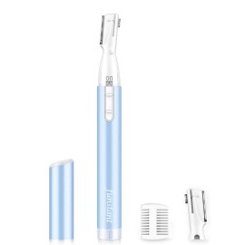 Funstant Upgraded Eyebrow Trimmer, Precision Electric Eyebrow Razor for Women Battery-Operated Facial Hair Remover with Comb No Pulling Sensation Painless for Face Chin Neck, Upper-Lip, Peach-Fuzz