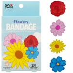 BioSwiss Bandages, Flowers Shaped Self Adhesive Bandage Set, Latex Free, Sterile Wound Care, 24 Count
