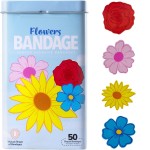 BioSwiss Bandages, Flowers Shaped Self Adhesive Bandage Set, Latex Free, Sterile Wound Care, 50 Count