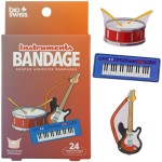BioSwiss Bandages, Musical Instruments Shaped Self Adhesive Bandage Set, Latex Free, Sterile Wound Care, 24 Count