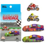 BioSwiss Bandages, Race Cars Shaped Self Adhesive Bandage Set, Latex Free, Sterile Wound Care, 24 Count