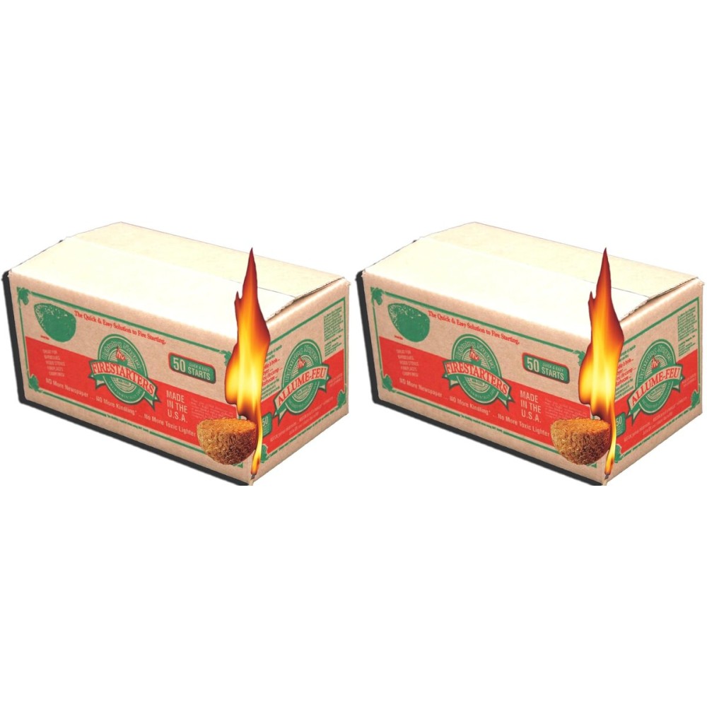 Lightning Nuggets N50VBOX Firestarters Box of Fire-Starting Nuggets, 50 Count,Tan- Pack of 2