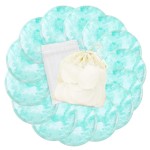 wegreeco Nursing Breast Pads (14 Pack) + Laundry Bag & Travel Storage Bag, 4.7 inch - Washable & Reusable Breastfeeding Nursing Pads (Plain Shape, Blue Wave, Large)