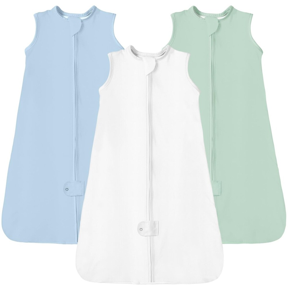 TotAha Sleep Sack 0-6 Months 3-Pack,Stretchy,Buttery Soft Swaddle Transition Sleeping Bag,Light Baby Wearable Blanket with 2-Way Safe Zippers for Boys and Girls, 0.5 TOG