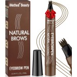 iMethod Microblading Eyebrow Pen - Eyebrow Pencil Magical Upgraded Eye Brow Pencils for Women with 4 Fork Tip & Spoolie Brush for Natural-Looking Hair-Like Defined Brows, Last All-Day, Brown