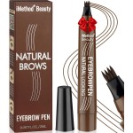 iMethod Microblading Eyebrow Pen - Eyebrow Pencil Magical Upgraded Eye Brow Pencils for Women with 4 Fork Tip & Spoolie Brush for Natural-Looking Hair-Like Defined Brows, Last All-Day, Dark Brown